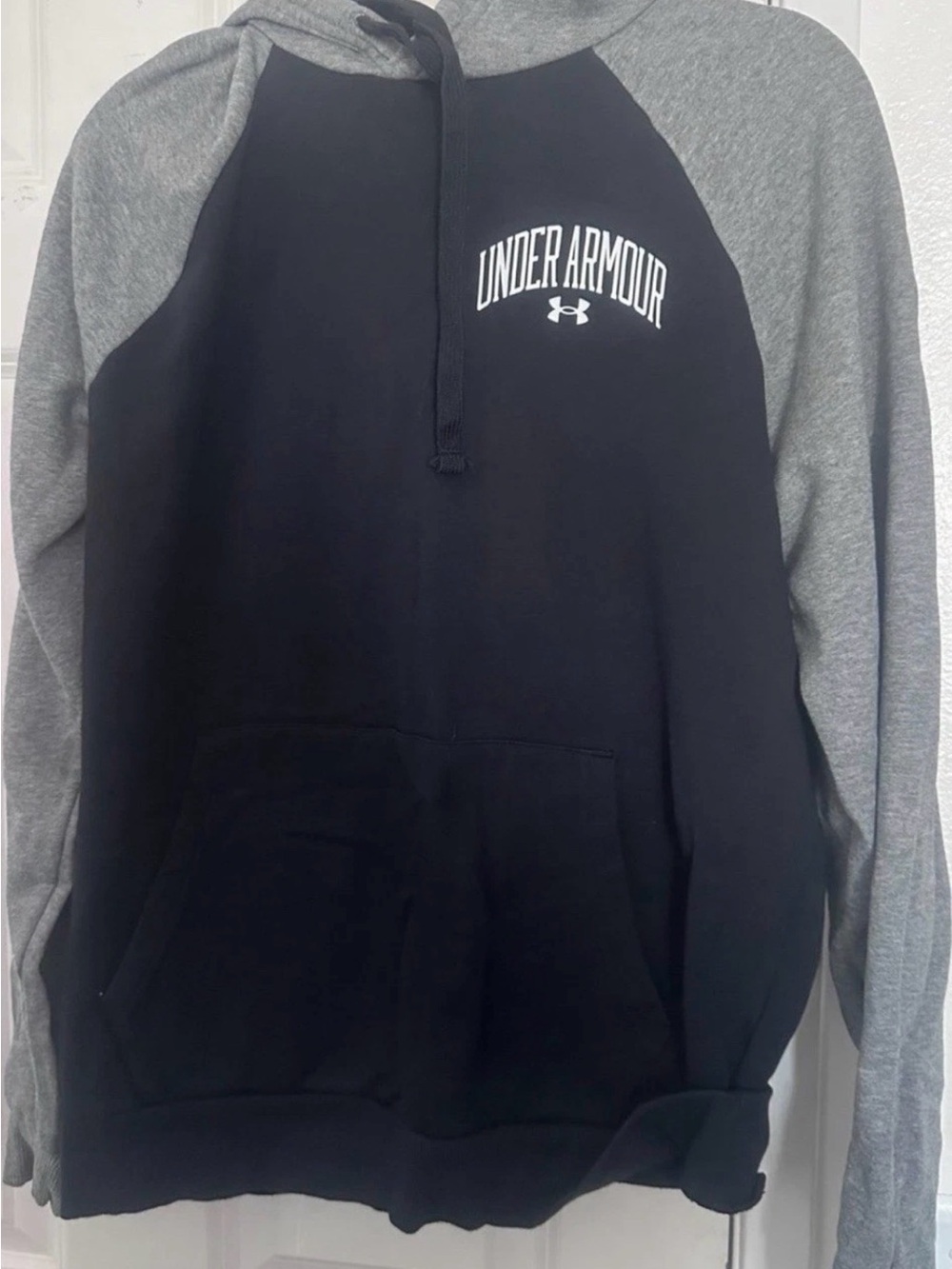 Under Armour Black Body with Gray Raglan Sleeve Hoodie